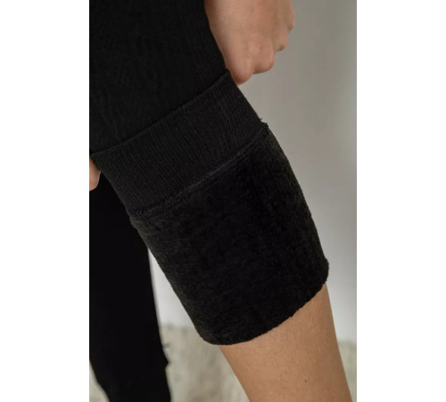 Лосіни утеплені на хутрі, колір чорний, 139RF819