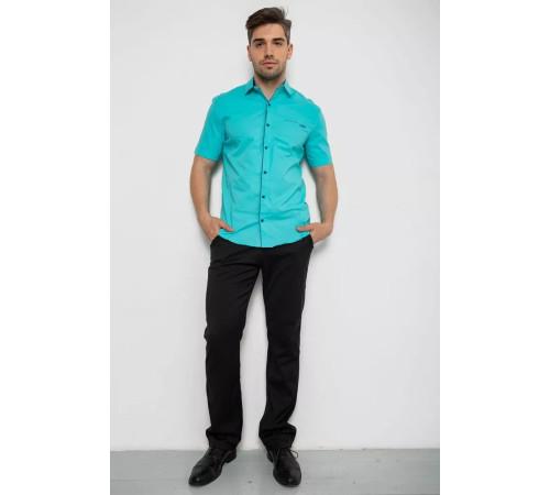 Сорочка чоловіча однотонна, колір бірюзовий, 214R7119