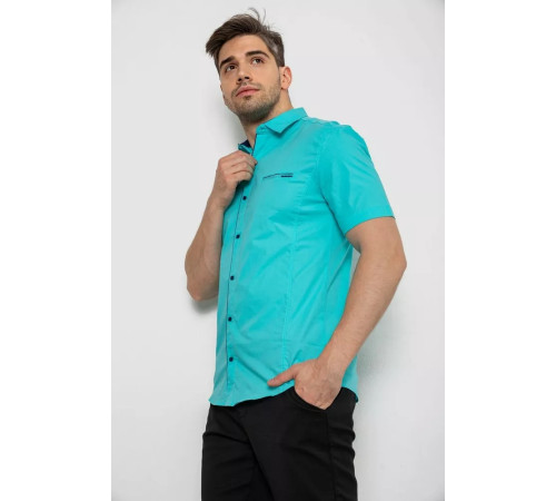 Сорочка чоловіча однотонна, колір бірюзовий, 214R7119