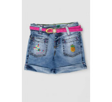 Шорти джинсові для дівчинки, колір синій, 247R1210