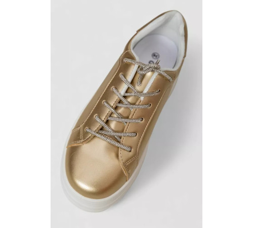 Кросівки жіночі демісезонні на платформі, колір золотистий, 243R2024-17