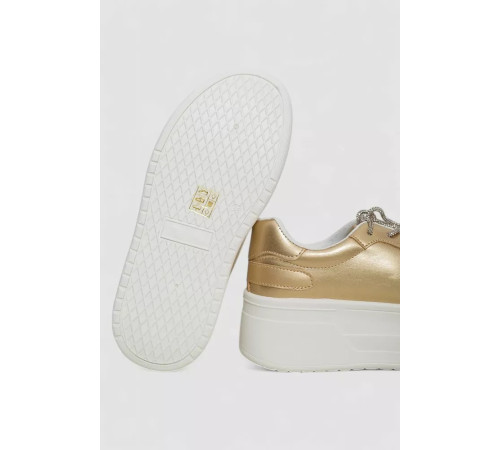 Кросівки жіночі демісезонні на платформі, колір золотистий, 243R2024-17