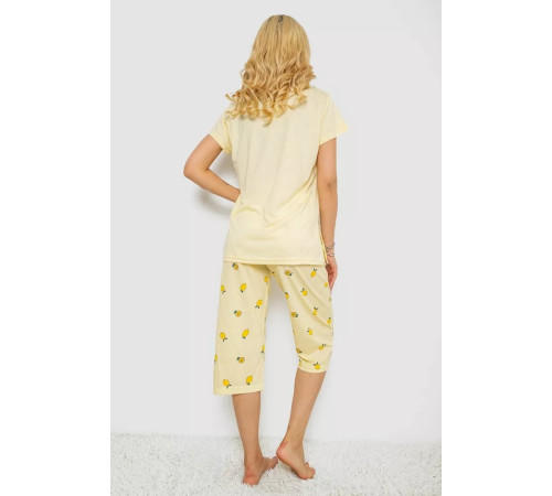 Женская пижама с принтом, цвет желтый, 243R7054