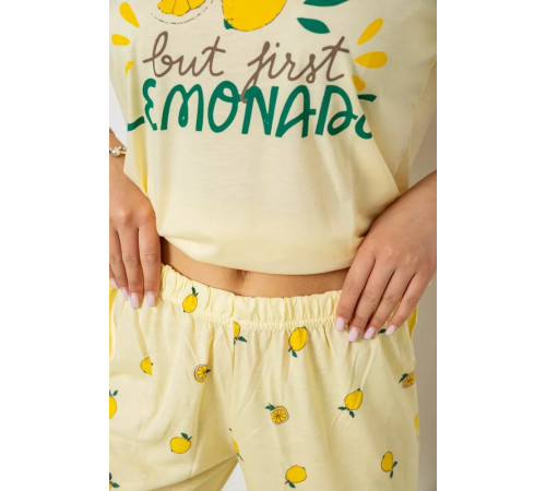 Женская пижама с принтом, цвет желтый, 243R7054
