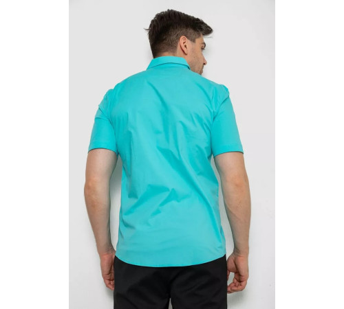 Рубашка мужская однотонная, цвет бирюзовый, 214R7119-1.