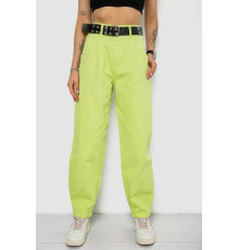 Джинси жіночі балони, колір салатовий, 182R00315