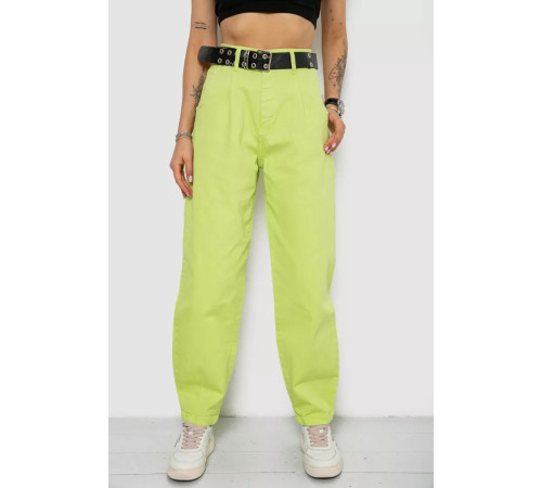 Джинсы женские баллоны, цвет салатовый, 182R00315.