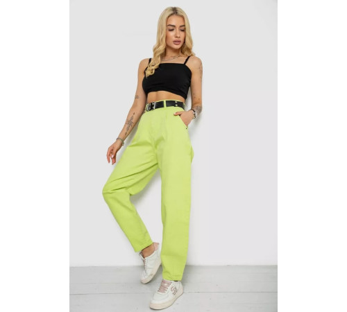 Джинсы женские баллоны, цвет салатовый, 182R00315.