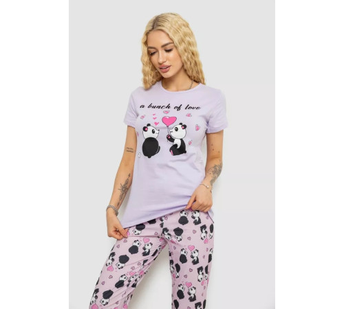 Пижама женская с принтом, цвет сиреневый, 243R15907.