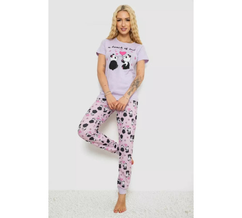 Пижама женская с принтом, цвет сиреневый, 243R15907.