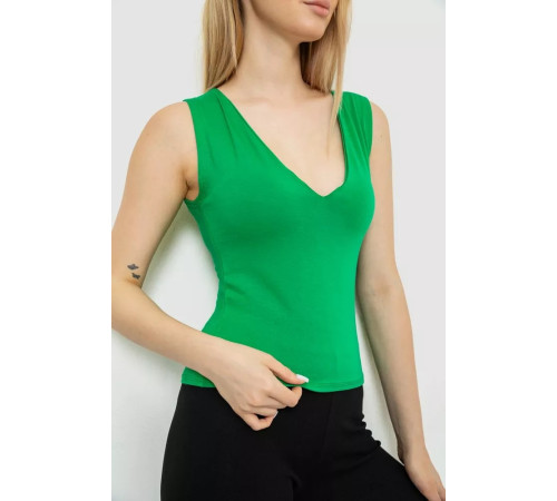 Майка жіноча однотонна, колір зелений, 186R303