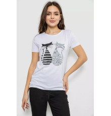 Футболка жіноча з принтом, колір білий, 244R502
