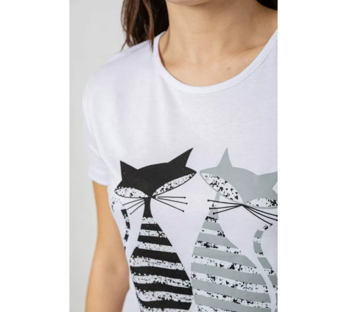 Футболка жіноча з принтом, колір білий, 244R502
