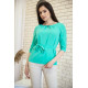 Блузка з рукавами 3/4 і поясом, колір Зелений, 172R1-1