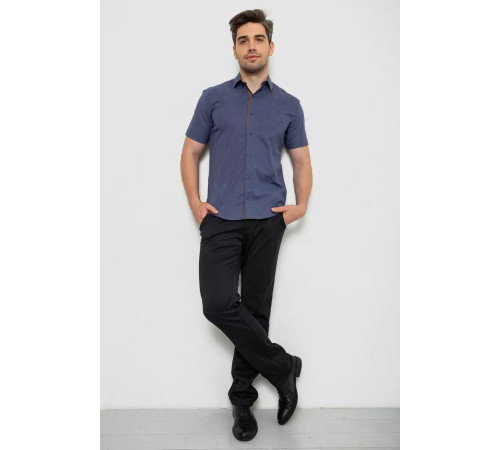 Сорочка чоловіча з принтом, колір джинс, 214R7129