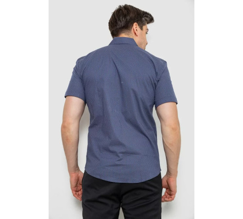 Сорочка чоловіча з принтом, колір джинс, 214R7129