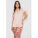 Піжама жіноча з принтом, колір персиковий, 243R1600-003