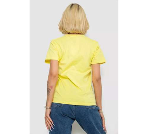 Женская футболка с принтом, цвет желтый, 238R57384-1