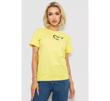 Футболка жіноча з принтом, колір жовтий, 238R57384-1
