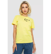 Футболка жіноча з принтом, колір жовтий, 238R57384-1