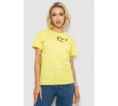 Женская футболка с принтом, цвет желтый, 238R57384-1