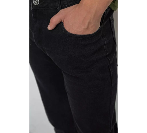 Джинси чоловічі однотонні, колір чорний, 244R115