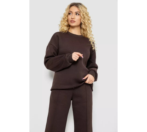 Женский спортивный костюм на флисе, цвет шоколадный, 102R7733