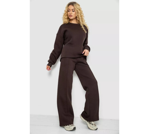 Женский спортивный костюм на флисе, цвет шоколадный, 102R7733