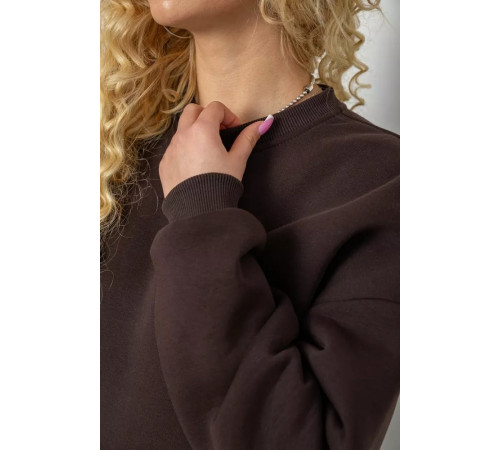 Женский спортивный костюм на флисе, цвет шоколадный, 102R7733