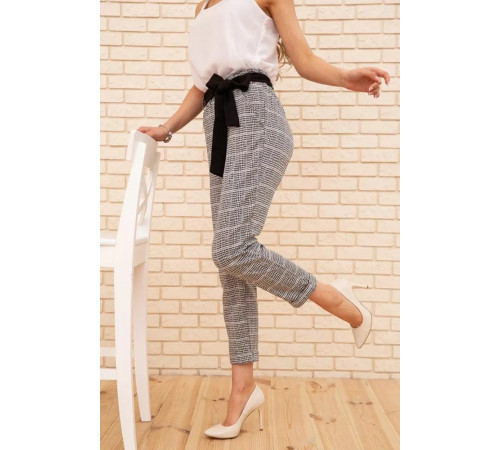 Женские укороченные брюки, в клетку, цвет Серый, 172R9313-3
