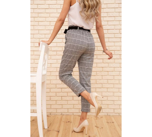 Женские укороченные брюки, в клетку, цвет Серый, 172R9313-3