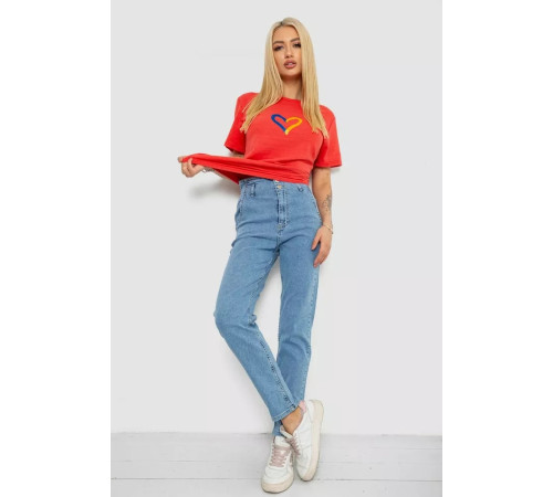 Женская футболка с принтом, цвет коралловый, 238R330