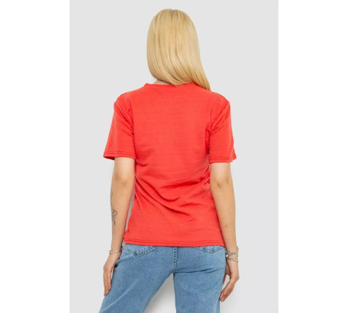 Женская футболка с принтом, цвет коралловый, 238R330