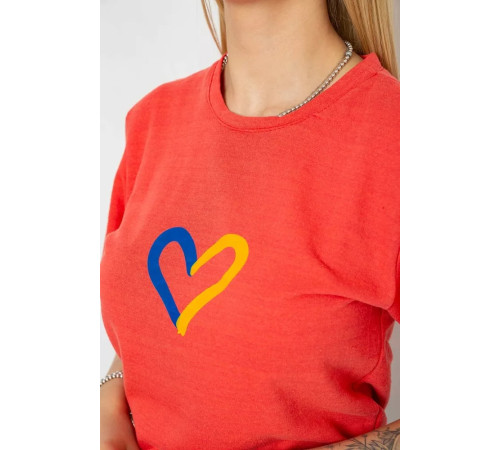 Женская футболка с принтом, цвет коралловый, 238R330