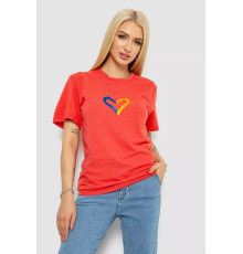 Женская футболка с принтом, цвет коралловый, 238R330