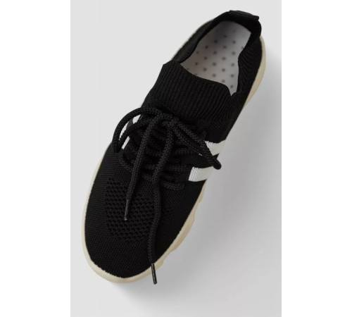 Кросівки жіночі текстильні, колір чорно-білий, 244R251K