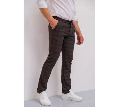 Брюки мужские в клетку, цвет коричневый, 194R2210