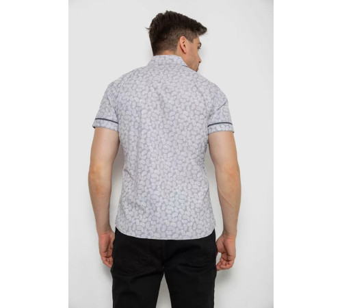 Рубашка мужская с коротким рукавом, цвет серый, 214RG601