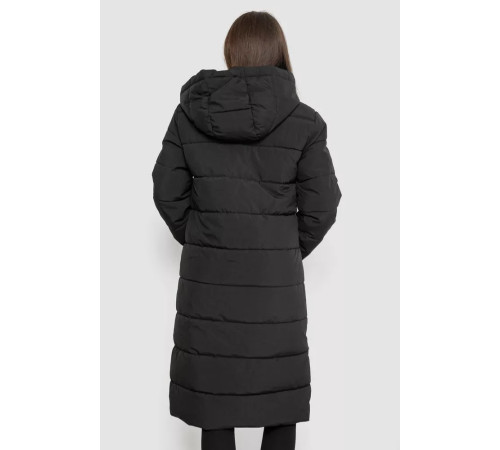Куртка жіноча подовжена батал, колір чорний, 207R006-1