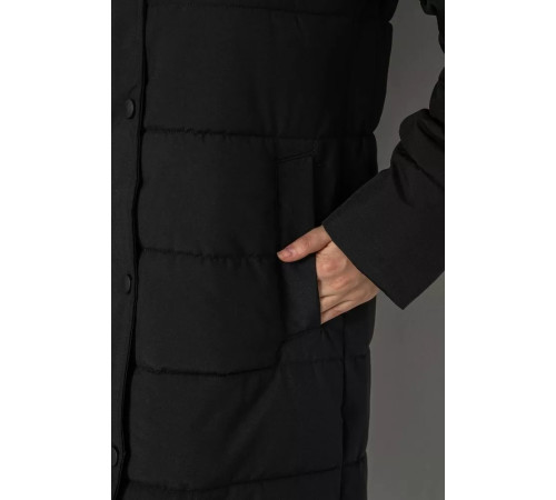 Куртка жіноча подовжена батал, колір чорний, 207R006-1