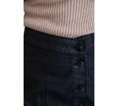 Джинсова міні-спідниця, чорного кольору, на ґудзиках, 164R101