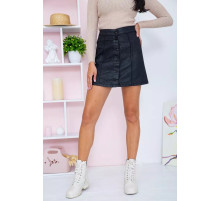 Джинсова міні-спідниця, чорного кольору, на ґудзиках, 164R101