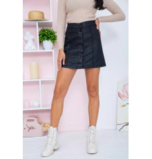 Джинсова міні-спідниця, чорного кольору, на ґудзиках, 164R101