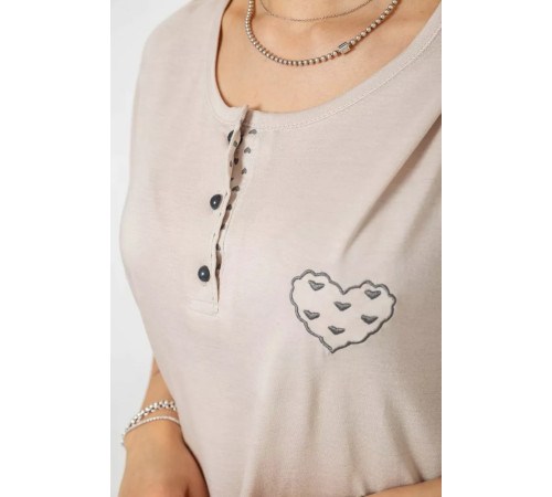 Женская пижама с принтом, цвет бежевый, 243R7000