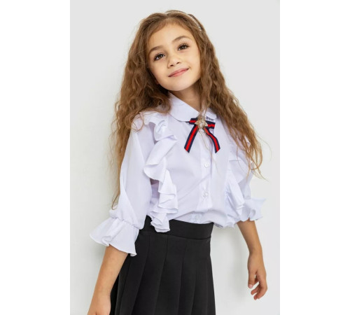 Блуза для дівчаток ошатна, колір білий, 172R210