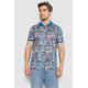 Поло чоловіче з принтом, колір сіро-синій, 247R314