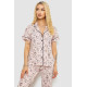 Жіноча піжама з принтом, колір пудровий, 243R7085
