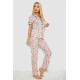 Жіноча піжама з принтом, колір пудровий, 243R7085