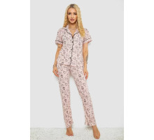 Женская пижама с принтом, цвет пудровый, 243R7085.