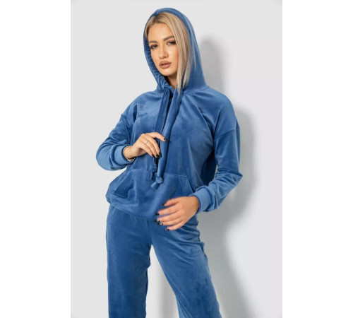 Спорт костюм жіночий велюровий, колір джинс, 241R060